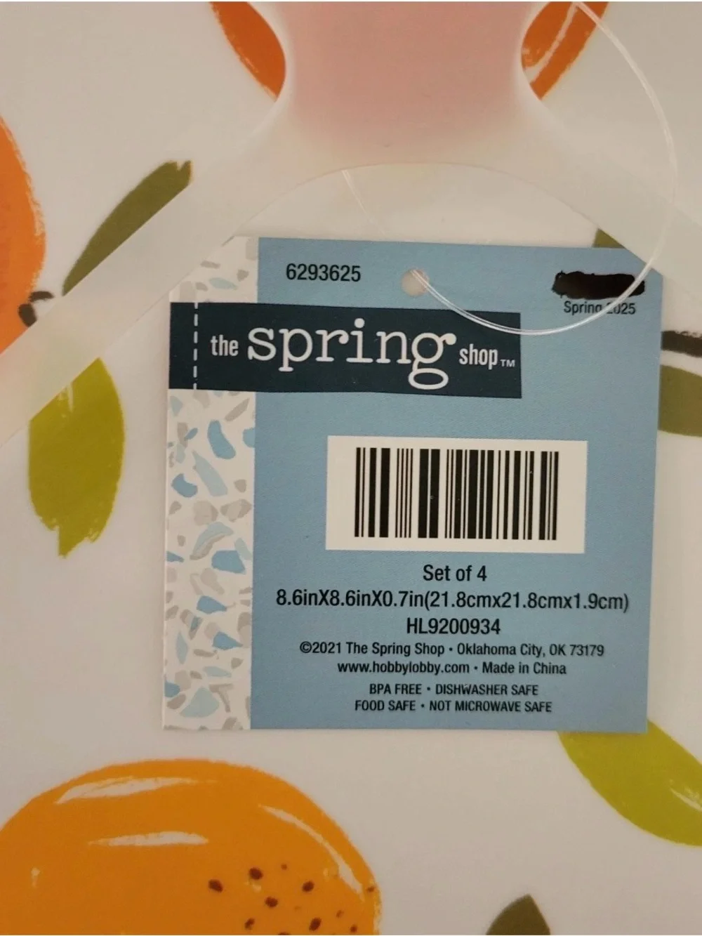 Hobby Lobby Orange Melamine Salad & Dinner Plates 4ct Each Summer Fruit Oranges